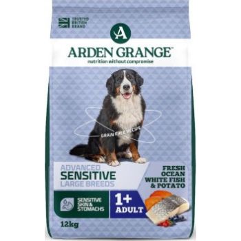  Arden Grange Advanced Sensitive Large Breeds Adult Fresh Ocean White Fish & Potato Dry Dog Food 12kg 