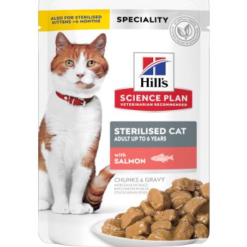  Hill’s Science Plan Sterilised Cat Adult Cat Wet Food With Salmon Pouches (12x85g) BOX 