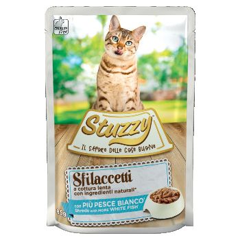  Stuzzy Cat Wet Food  Shreds with White Fish 85g 