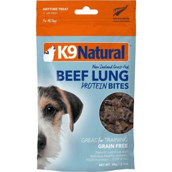  K9 Natural Air Dried Beef Lung Protein Bites 60g 