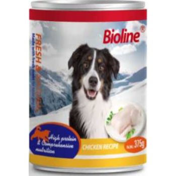  Bioline Canned Dog Wet Food Chicken Meat 375g 