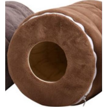  PETS CLUB PET BEDS TUNNEL MADE WITH COTTON , 50*33 CM -MEDIUM -COFFEE 