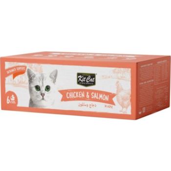  Kit Cat Deboned Chicken & Salmon Toppers 6x50g 
