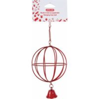 METALLIC HANGING HAY BALL - RED