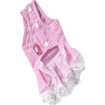  Hong Pet Pink With White Strip Pattern Dog Clothes Small 