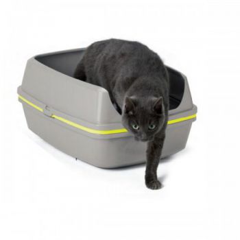  Moderna Lift to Sift -Open Cat Litter Box (Grey+Lemon) Xl 