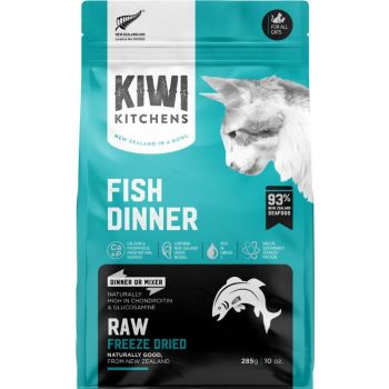  Kiwi Kitchens Raw Freeze Dried Fish Dinner Dry Cat Food 285g 