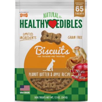  Healthy Edible Grain Free Biscuit Peanut Butter and Apple Flavor 12 oz 