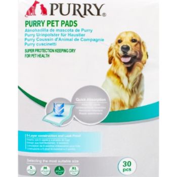  Purry Pet Training Pads Quick Absorbent , Leak Proof and 5 Layer With Floor Sticker – 60*60 cm – 30pcs 