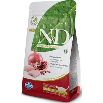  Farmina N & D Pomegranate and Chicken Adult Cat Dry Food  Neutered, 5Kg 