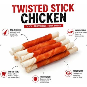 Petrix Twisted Sticks Chicken Wrapped - 10 Pcs 