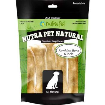  Nutrapet Dog Chew  Rawhide Bone 6 INCH 