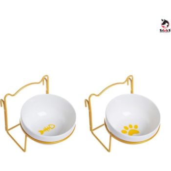  now  Ceramic Food Bowl With Hanger Gold 1PCS 