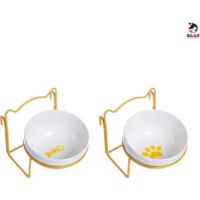 now  Ceramic Food Bowl With Hanger Gold 1PCS