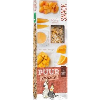  Witte Molen Bird Treats Puur Pauze Sticks With Apricot & Mango For Large Parakeet & Cockatoo 140g 
