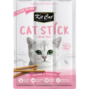  Kit Cat Grain Free Cat Stick Treats  Salmon & Seafood 15g 