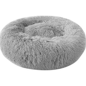  Coco Kindi Soft Plush Round Bed-Grey 50cm-Med 