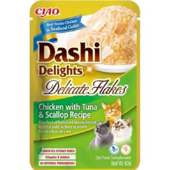  Inaba Dashi Delights Delicate Flakes Chicken with Tuna & Scallop Recipe 40g 