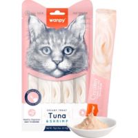 Wanpy Creamy Lickable Cat Treats – Tuna & Shrimp (14gx5)