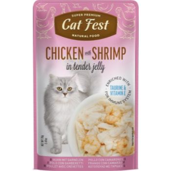  Cat Fest Chicken With Shrimp In Tender Jelly For Cats 70g 