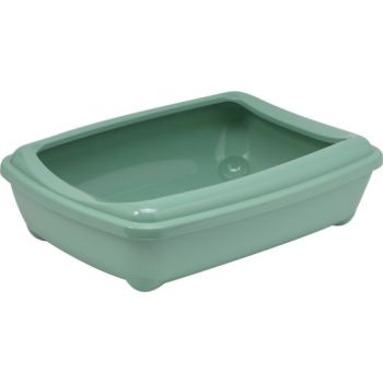  Moderna Arist-O-Tray-Cat Litter Tray 49.9 x 37.6 x 13.8 cm (With Rim)-Green 