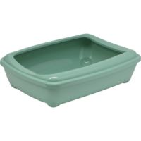 Moderna Arist-O-Tray-Cat Litter Tray 49.9 x 37.6 x 13.8 cm (With Rim)-Green