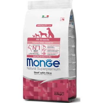  Monge Natural Superpremium All breeds Puppy and Junior Monoprotein Beef with Rice 2,5 kg 