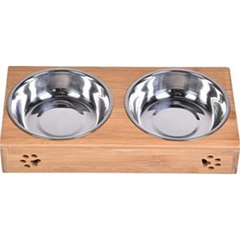  Pupstra Bamboo Double Bowl 