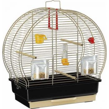  Ferplast Canary and Small Exotic Bird Cage Luna 2 Antique Brass - 44,5 x 25 x h 45,5 cm 