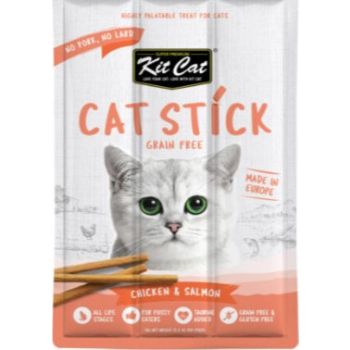  Kit Cat Grain Free Cat Stick Treats Chicken & Salmon 15g 