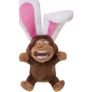  goDog® Silent Squeak™ Flips Monkey Rabbit with Chew Guard Technology™ Durable Plush Dog Toy, Small 