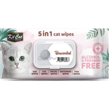  Kit Cat 5-in-1 Cat Wipes Unscented 