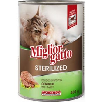  Migliorgatto Sterilsed Rabbit Cat Wet Food, 400g 