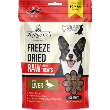  KELLY & CO'S Single Ingredient Freeze-dried Duck Liver for Dog Treats - 40g 