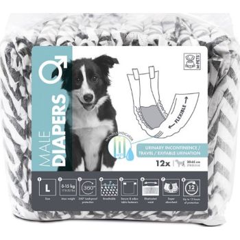  M-PETS Male Dog Diapers L 12 Pack 