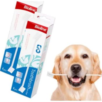  Bioline Toothbrush for Dogs Set 4pcs 