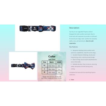  Pupstra Collar Bow Tie Signature XS 