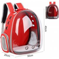 WOOFY TRANSPARENT BACKPACK RED -40cmx30cmx20cm