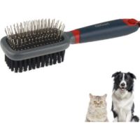 Double-Sided Brush Nylon Bristles & Pins for Dogs and Cats