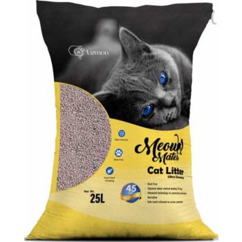 Meow Mates Bentonite Cat Litter - Lemon Scent 25L-20kg 