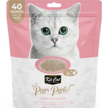  Kit Cat Wet Food Purr Puree Tuna & Salmon (40 Sachets Value Pack) 