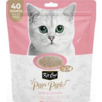 Kit Cat Puree Tuna & Salmon (40 Sachets Value Pack) 4x15g