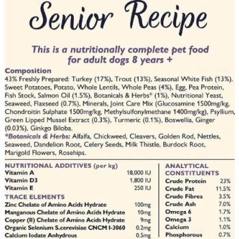  Lily's Kitchen Senior Recipe Turkey Adult 8+ Dry Dog Food - 2.5KG 