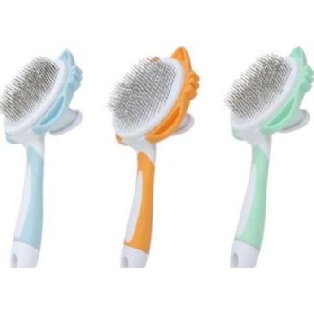  Saas Pet Slicker Self cleaning Brush Green 