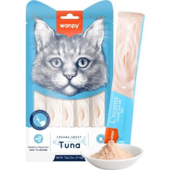  Wanpy Creamy Lickable Cat Treats – Tuna (14gx5) 