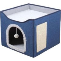 Saas Cat House With Scratcher Blue 41x41x45cm
