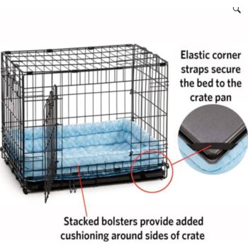  Midwest QuietTime Powder Blue Fashion Double Bolster Bed  36 inch 