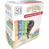 M-PETS Creamy Treats for Cats Multipack 40 + 8 Gratis (Chicken x12, Tuna x12, Salmon & Beef x12, Tuna & Scallop x12) – 48x15g (720g)