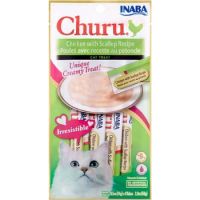 Inaba Churu Cat Treat Chicken with Scallop Recipe, 4 Tubes x14g
