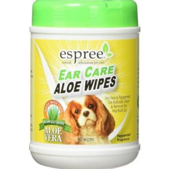  Espree Ear Care Aloe Wipes, 60 Counts 